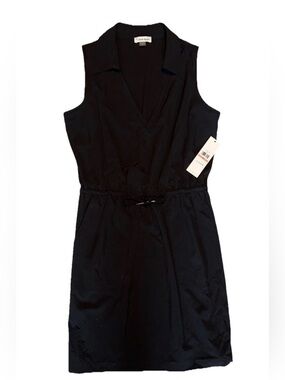 Calvin Klein Black Sleeveless Drawstring Waist Dress